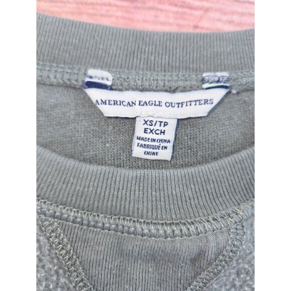 American Eagle Outfitters Olive Green Crewneck Sweatshirt XS - Picture 4 of 7